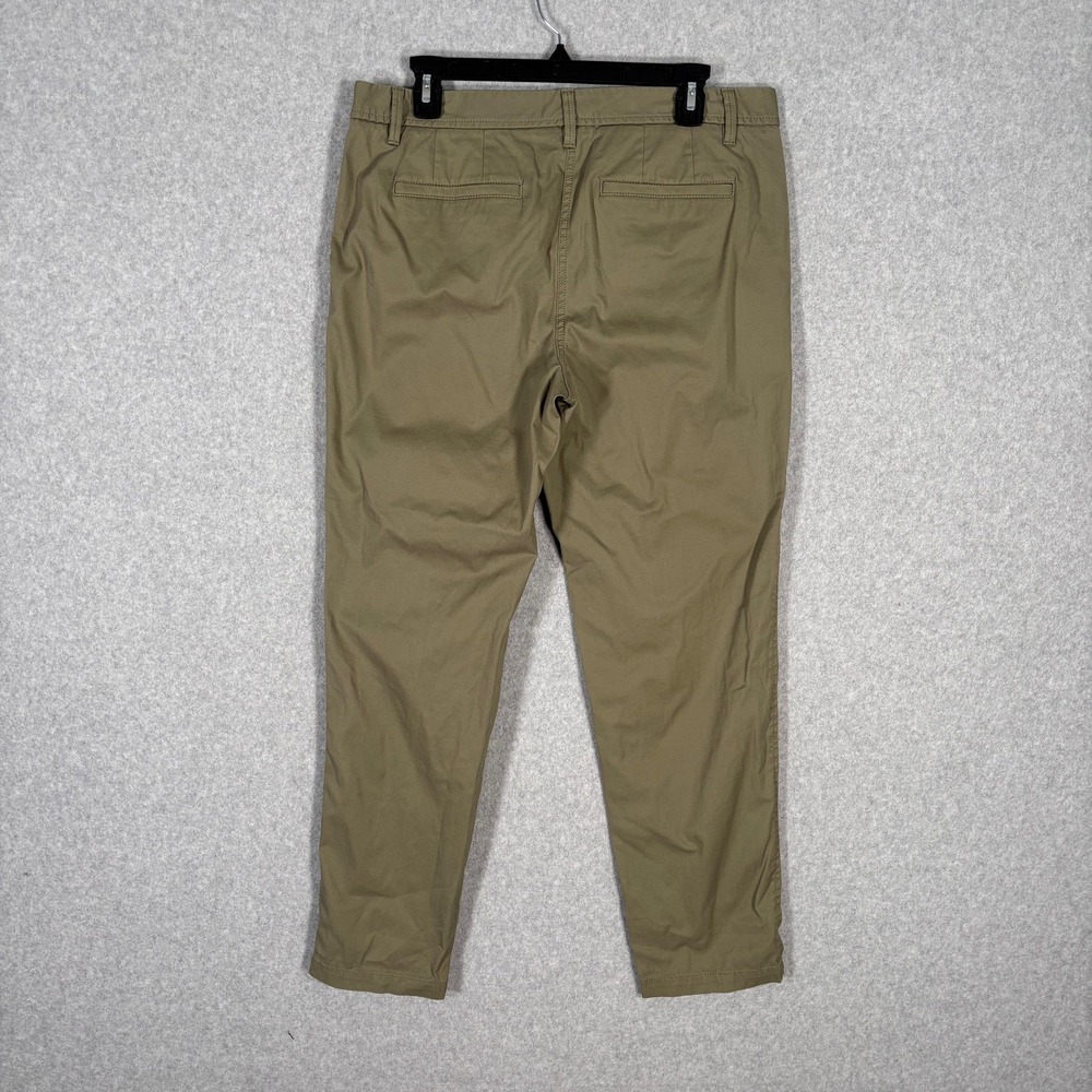 Talbots Pants 8 Khaki Green Relaxed Chino Stretch Trousers Cotton Loose Academia - Picture 7 of 11